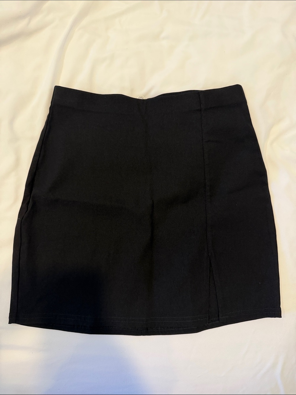 Smart Black Mini Skirt with Front Seam